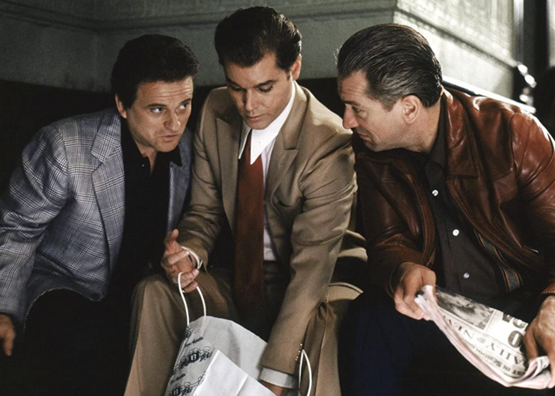 Robert De Niro, Ray Liotta, and Joe Pesci in a scene from Goodfellas.