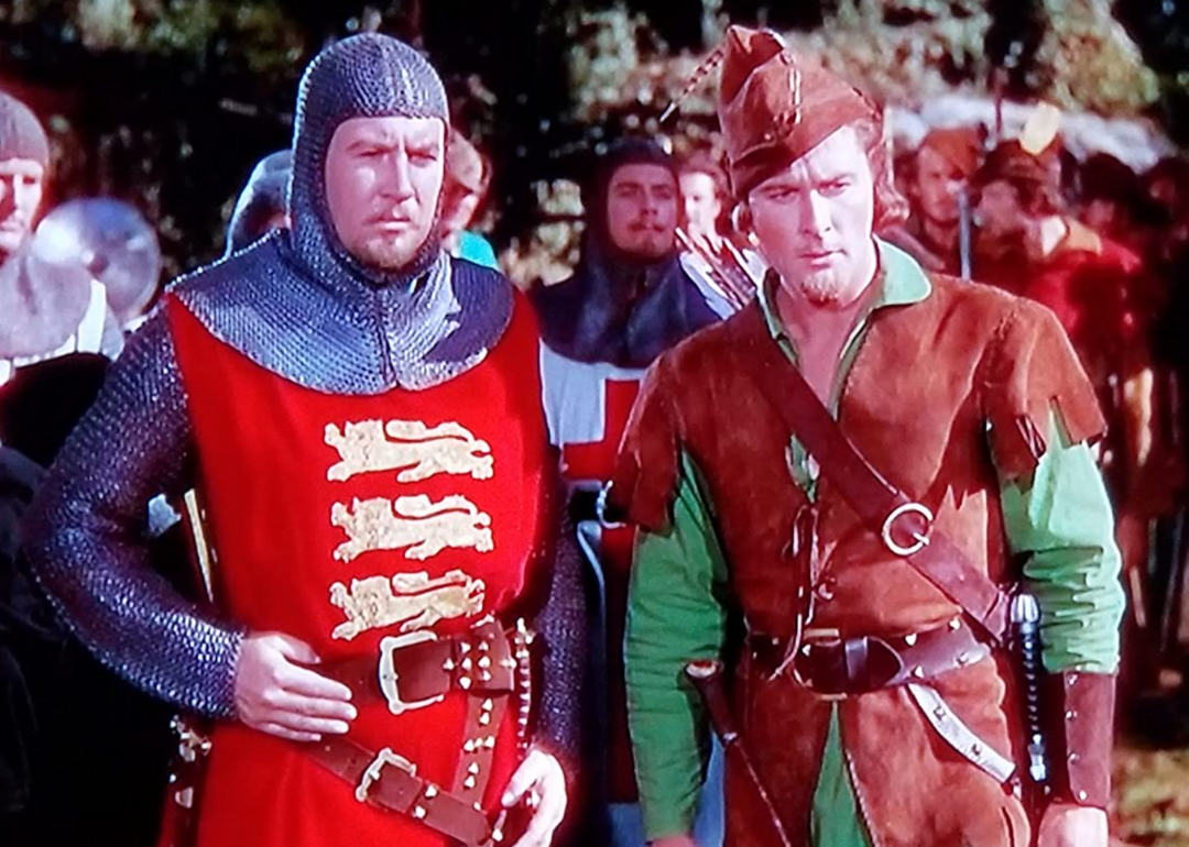 Errol Flynn and Ian Hunter in The Adventures of Robin Hood.