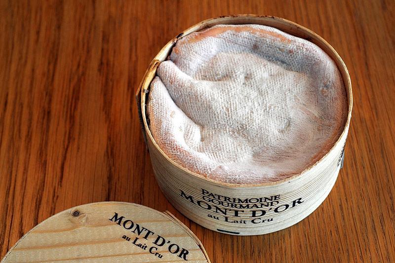 Mont d'Or cheese in its barrel.