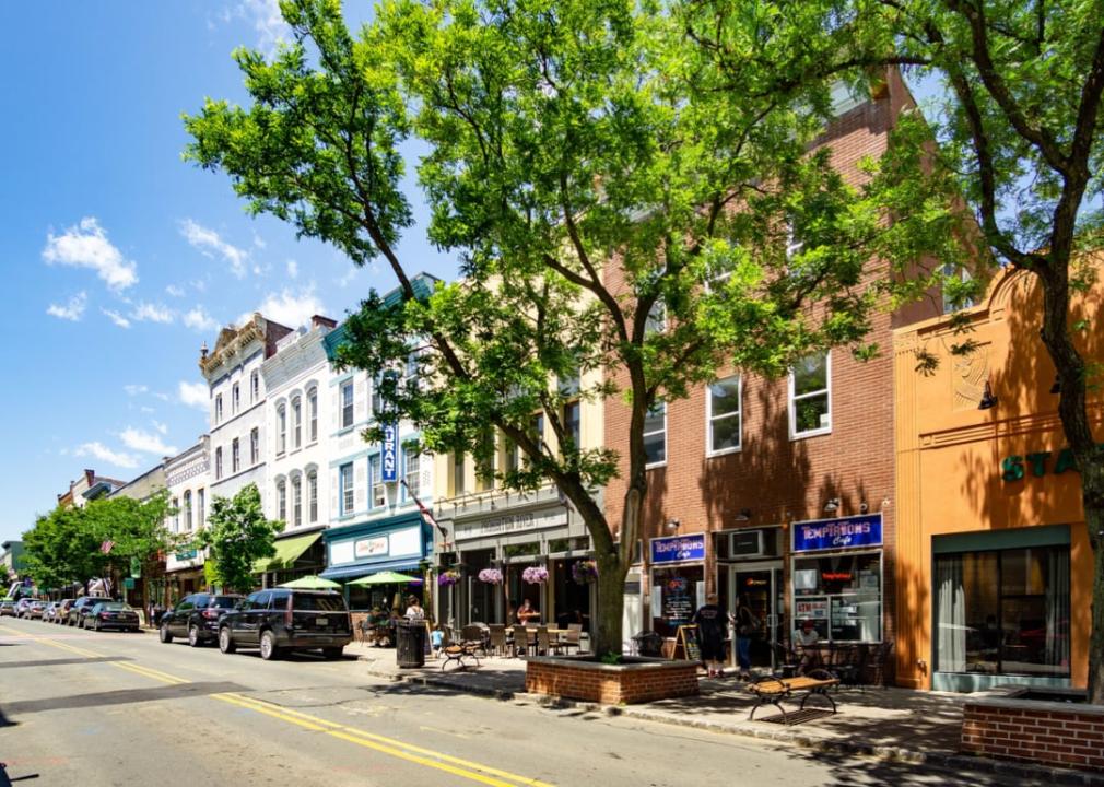 Nyack’s downtown shopping district.