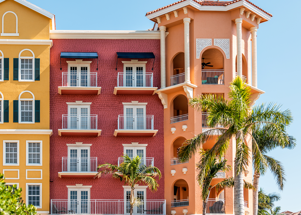 Colorful condos in Naples.