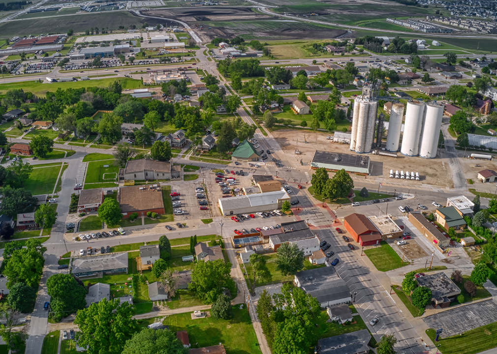 Aerial view of Waukee downtown center.