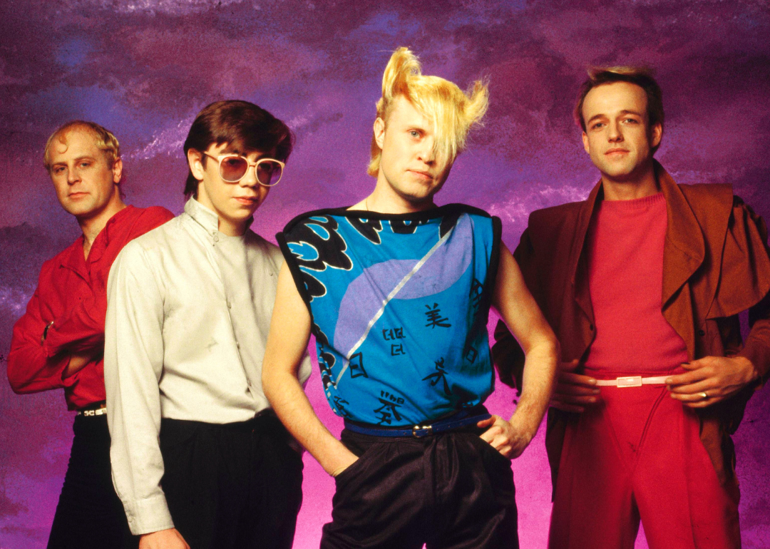 The band Flock of Seagulls pose for a portrait.