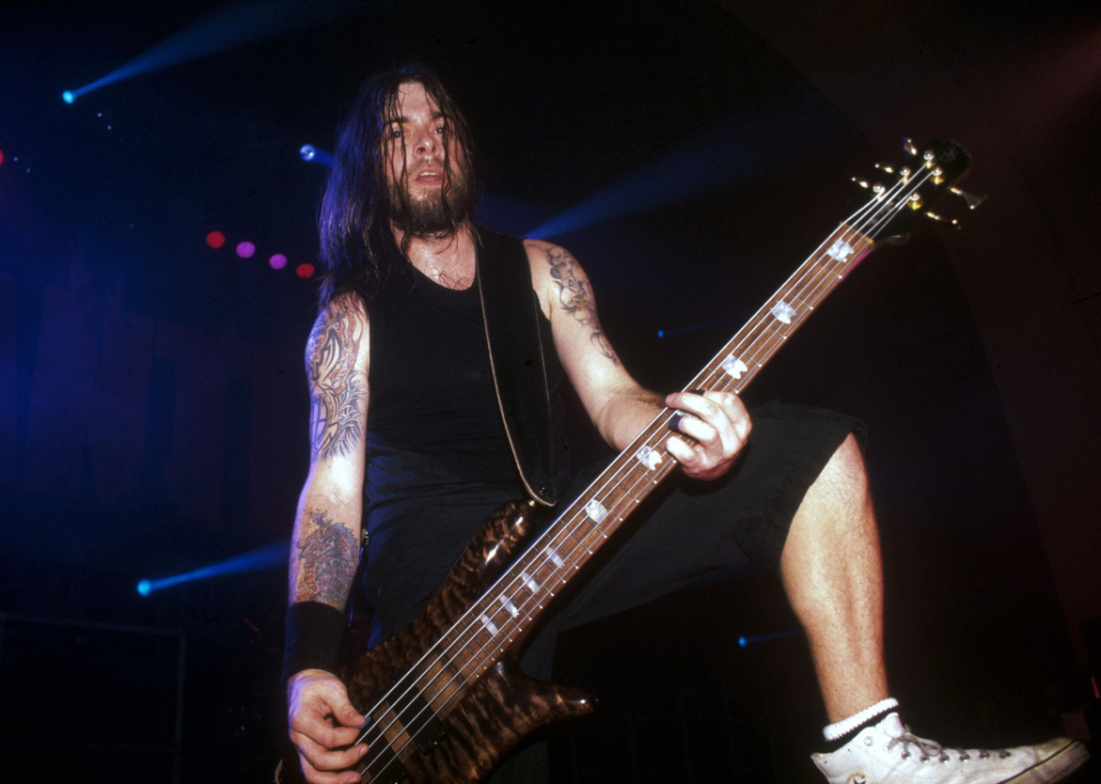 Rex Brown playing the guitar.