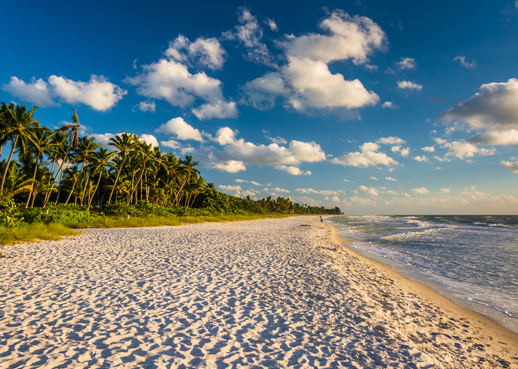 Evening light at the beach in Naples.