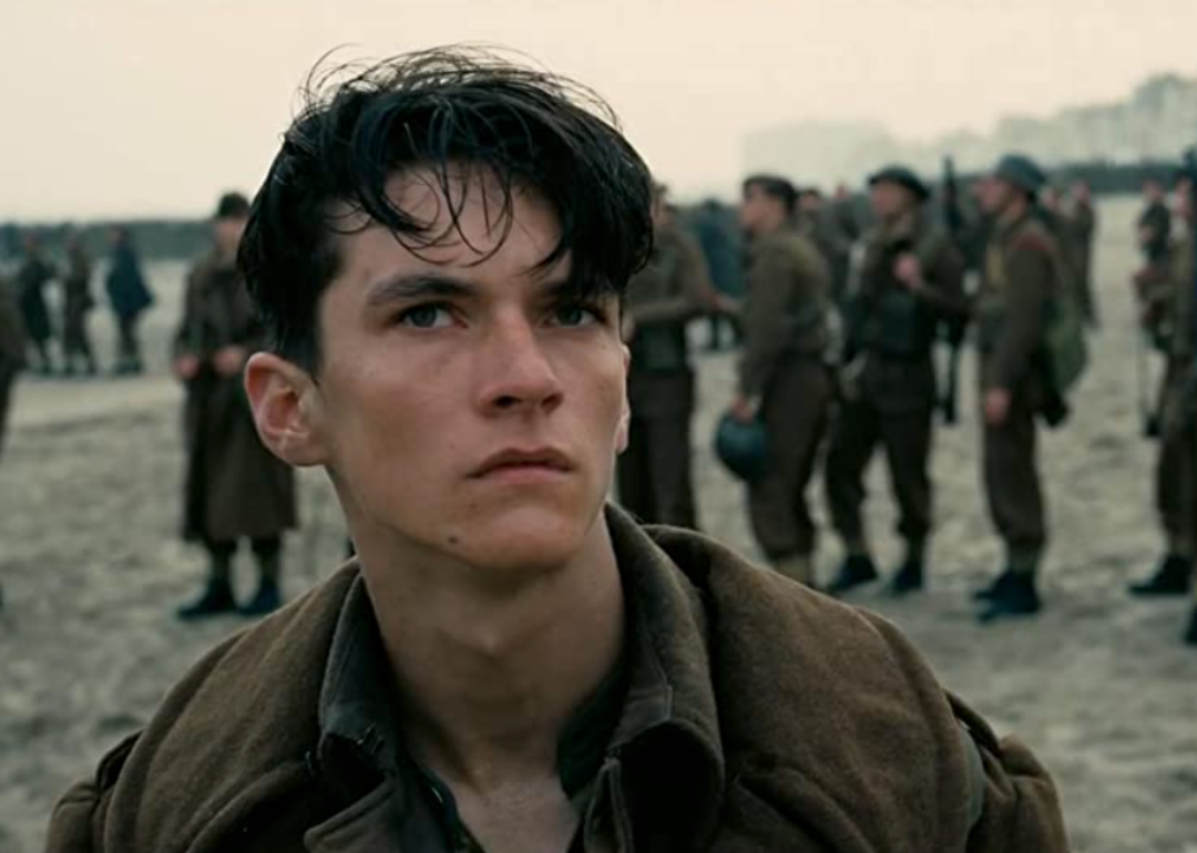 Fionn Whitehead in a scene from ‘Dunkirk’