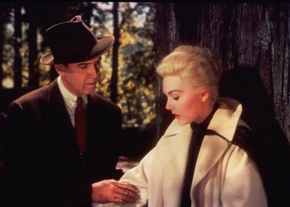 James Stewart and Kim Novak in ‘Vertigo’.