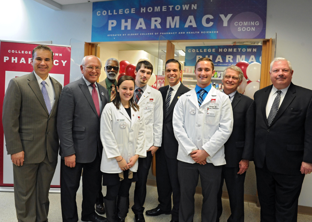 #4. Albany College of Pharmacy and Health Sciences Pharmacy students pose for Albany College of Pharmacy and Health Sciences event.
