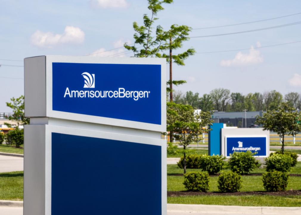 A sign outside the AmerisourceBergen Pharmaceutical Distribution Center