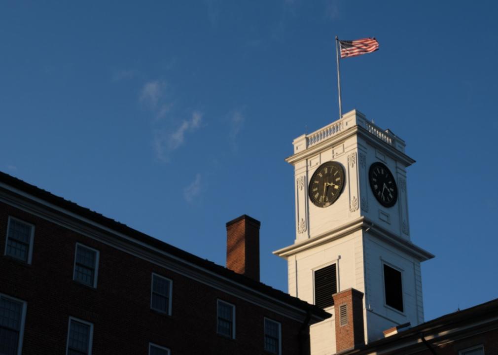 #16. Amherst College Johnson Chapel tower at Amherst College.