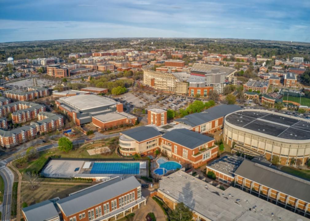 An aerial view of Auburn University.