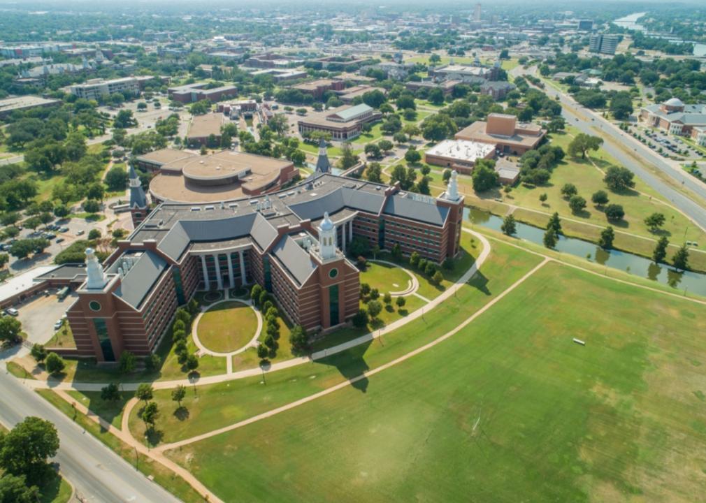 An aerial view of Baylor University.