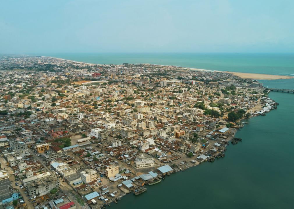 Cityscape sunset view of Cotonou, Benin Republic