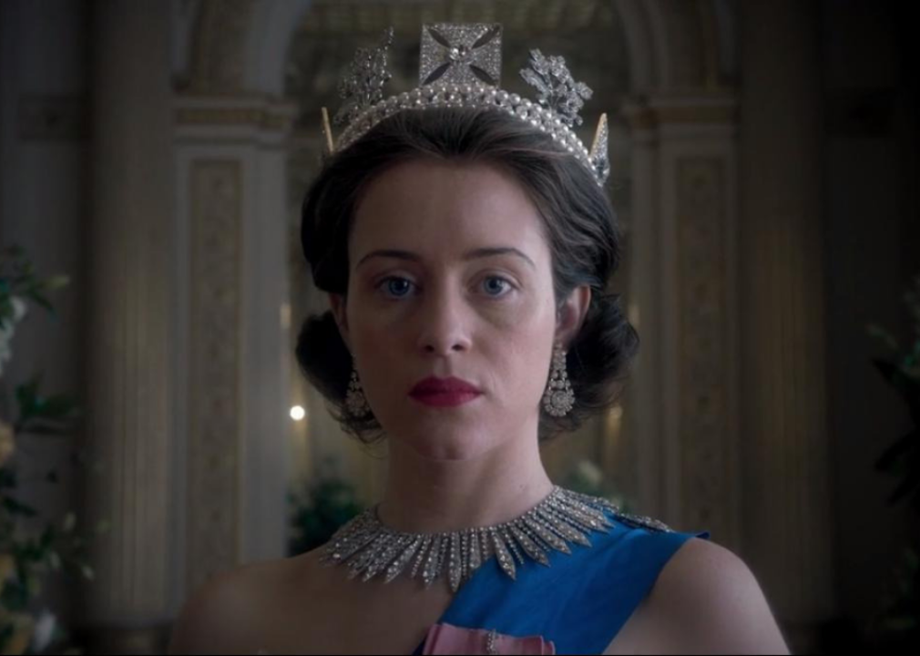 Claire Foy as Queen Elizabeth II in a scene from ‘The Crown’.