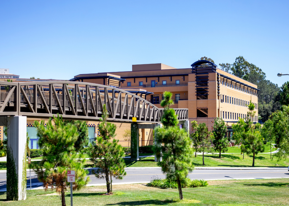 A pedestrian bridge at UC Irvine.