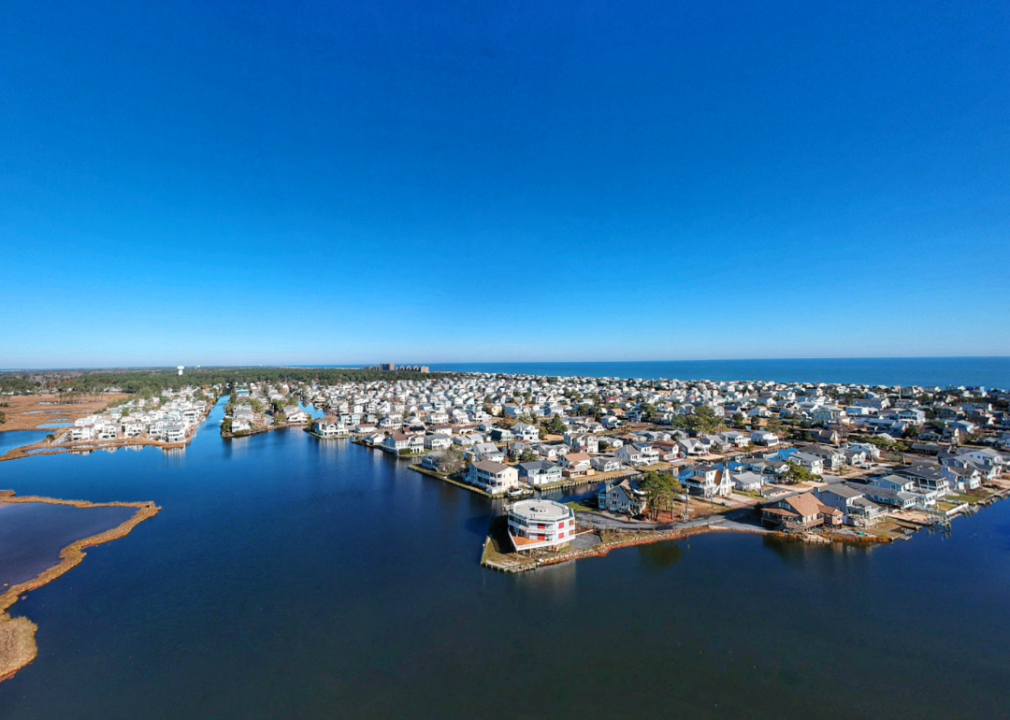 Homes on the water in Bethany Beach.