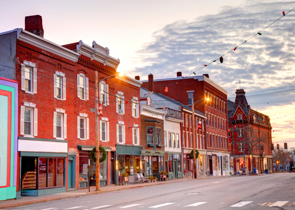 A small street in Belfast, ME.