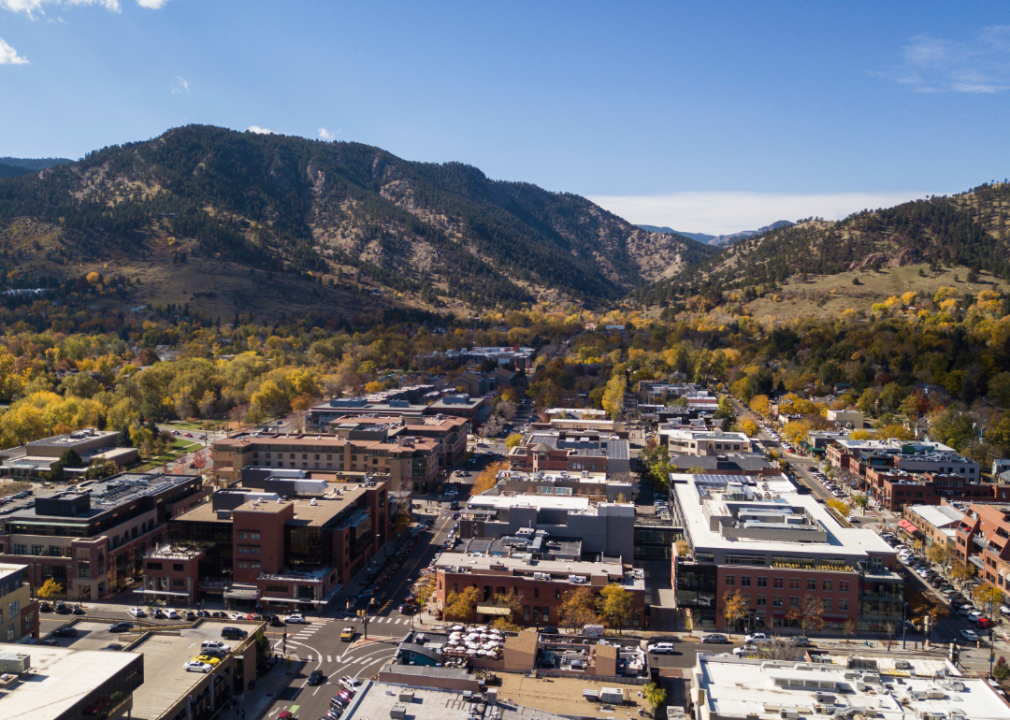 An aerial view of Boulder, Colorado.