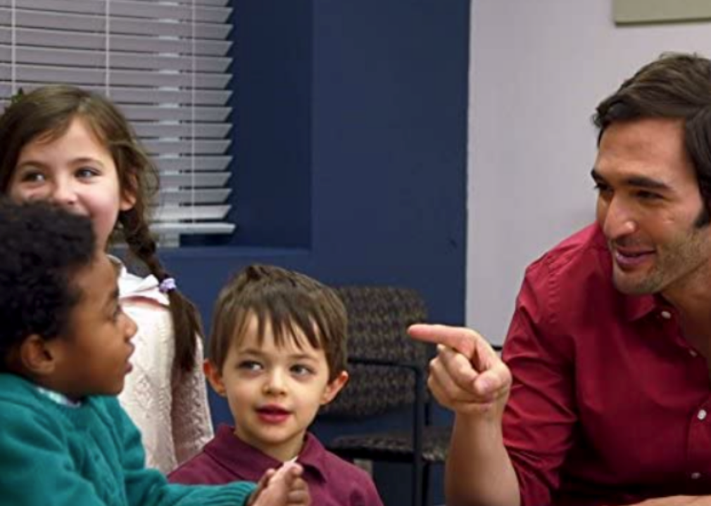 Host Jason Silva interacts with three children