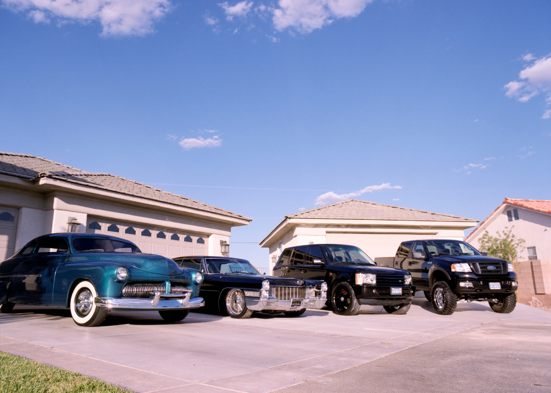 American racer Cary Hart's collection of cars in June 2005.