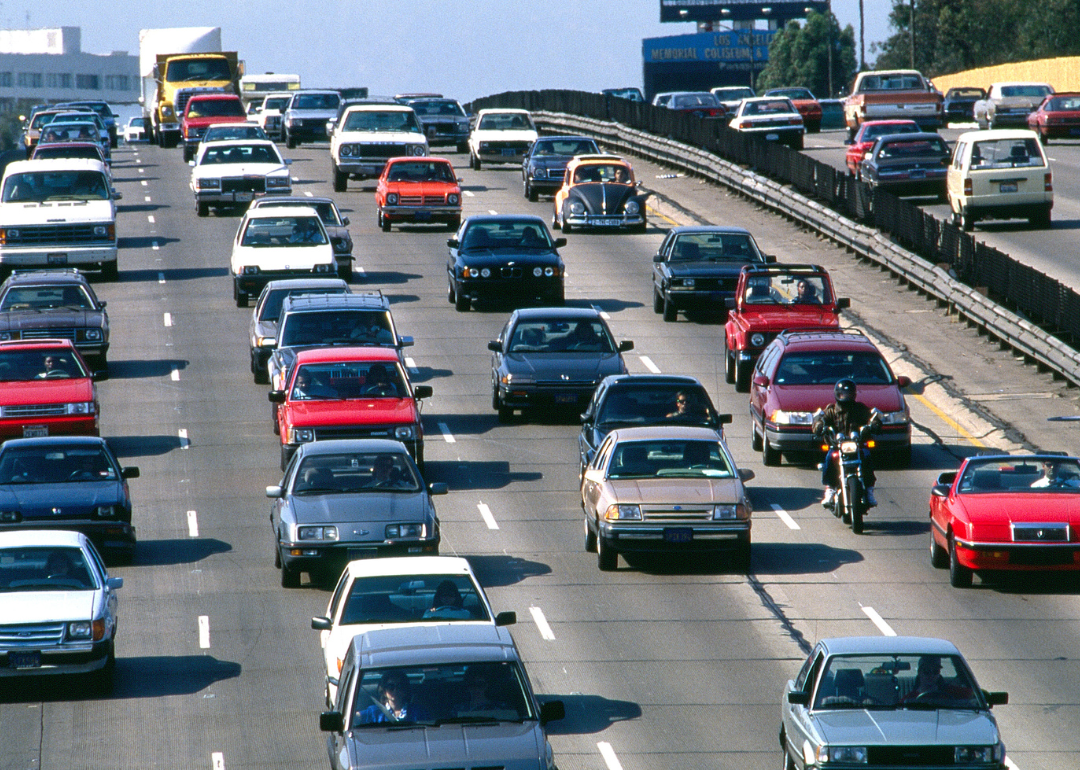Los Angeles freeway traffic in 1989.