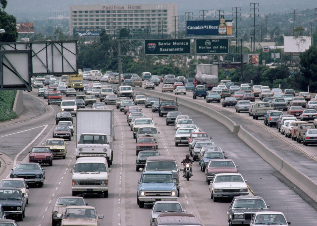 Traffic on a Santa Monica highway in 1973.