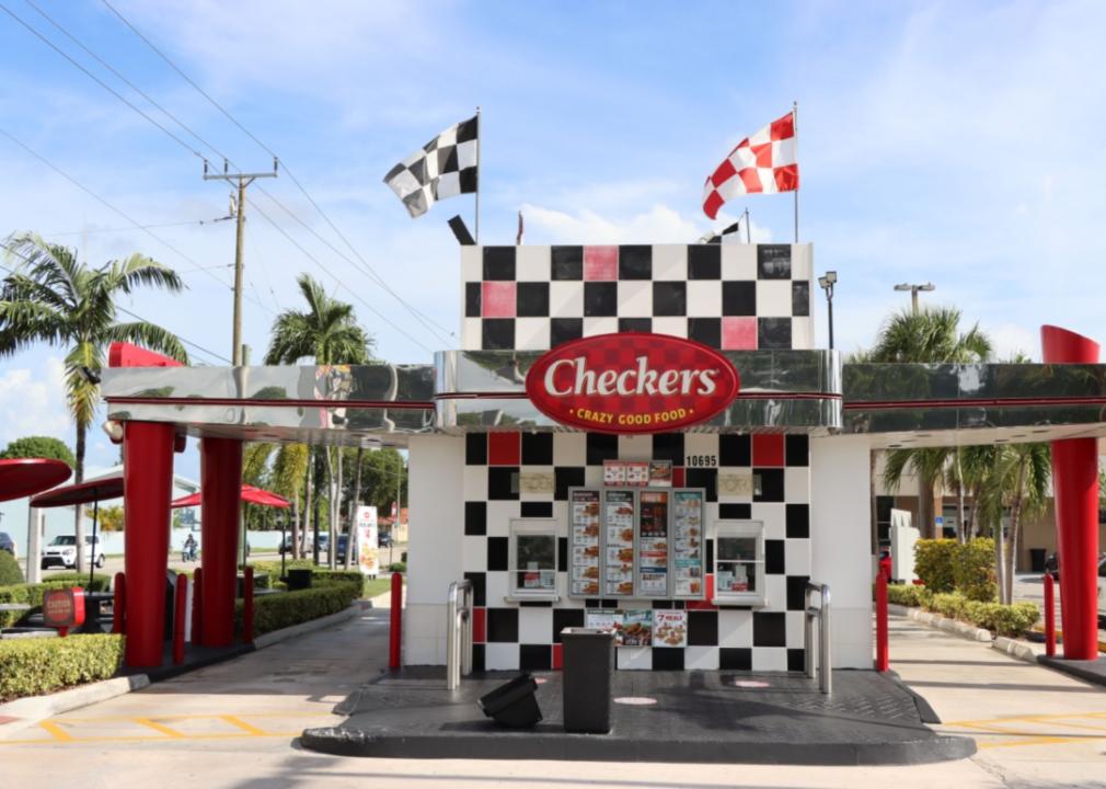 A Checkers burger store.
