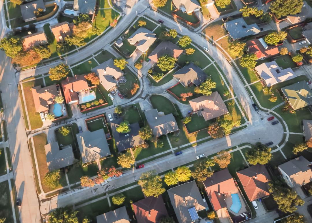 An aerial view of homes in Carrollton.