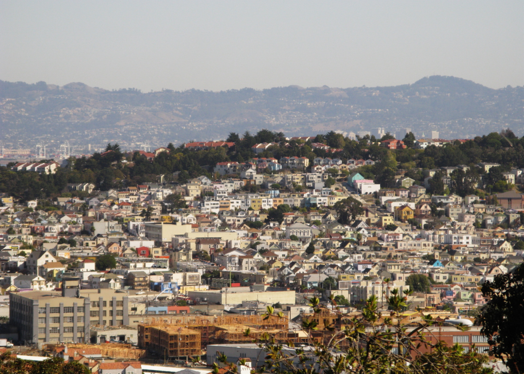 An aerial view of homes in San Mateo.
