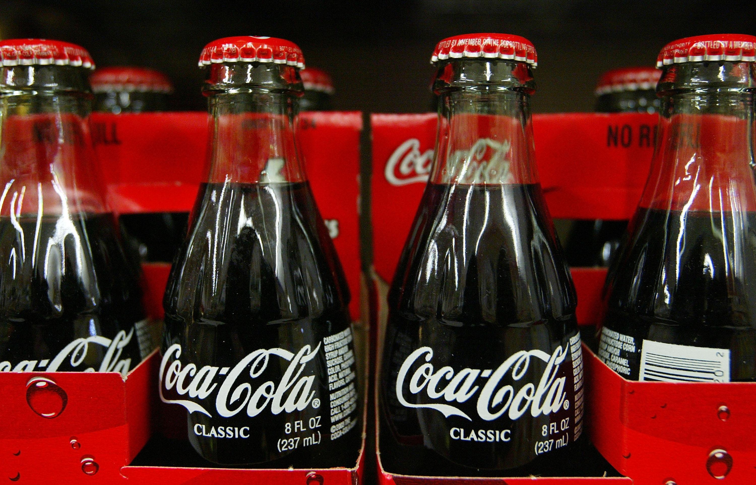 Coca-Cola bottles.