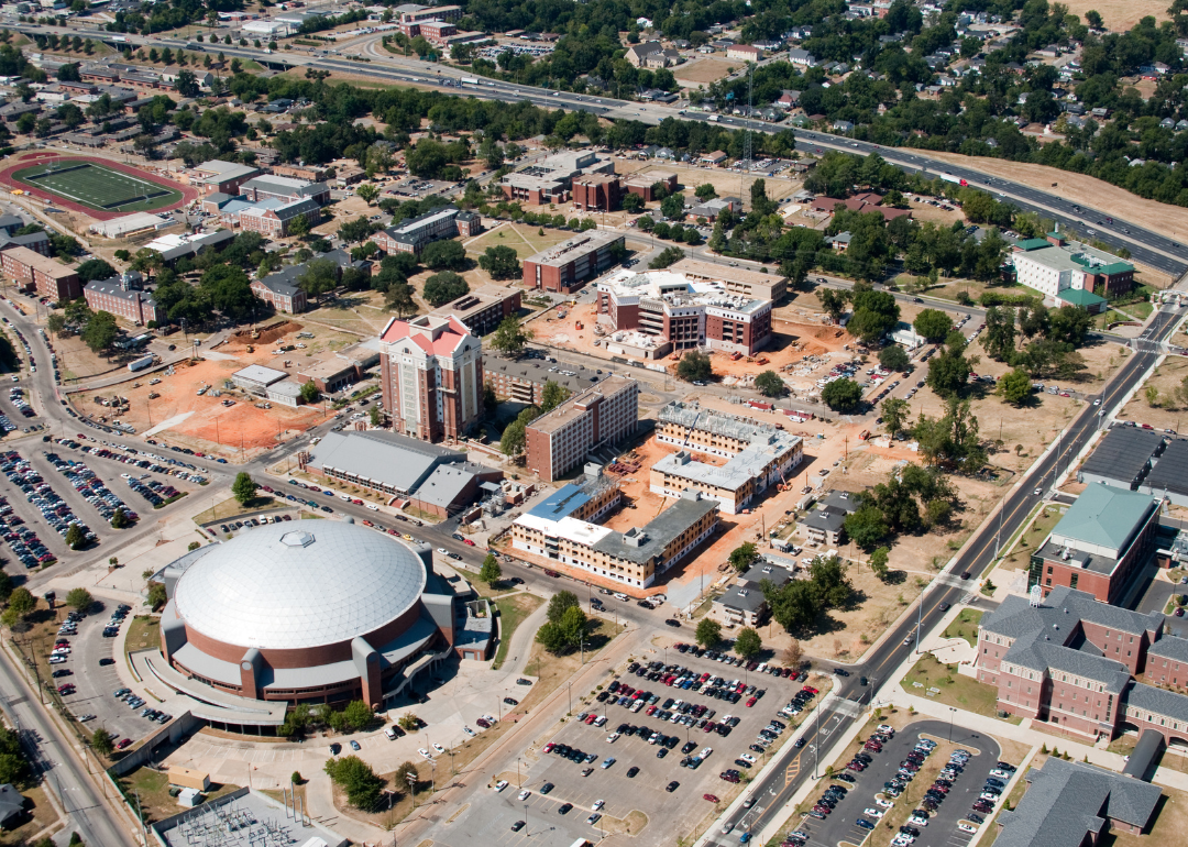 An aerial view of Alabama State University.