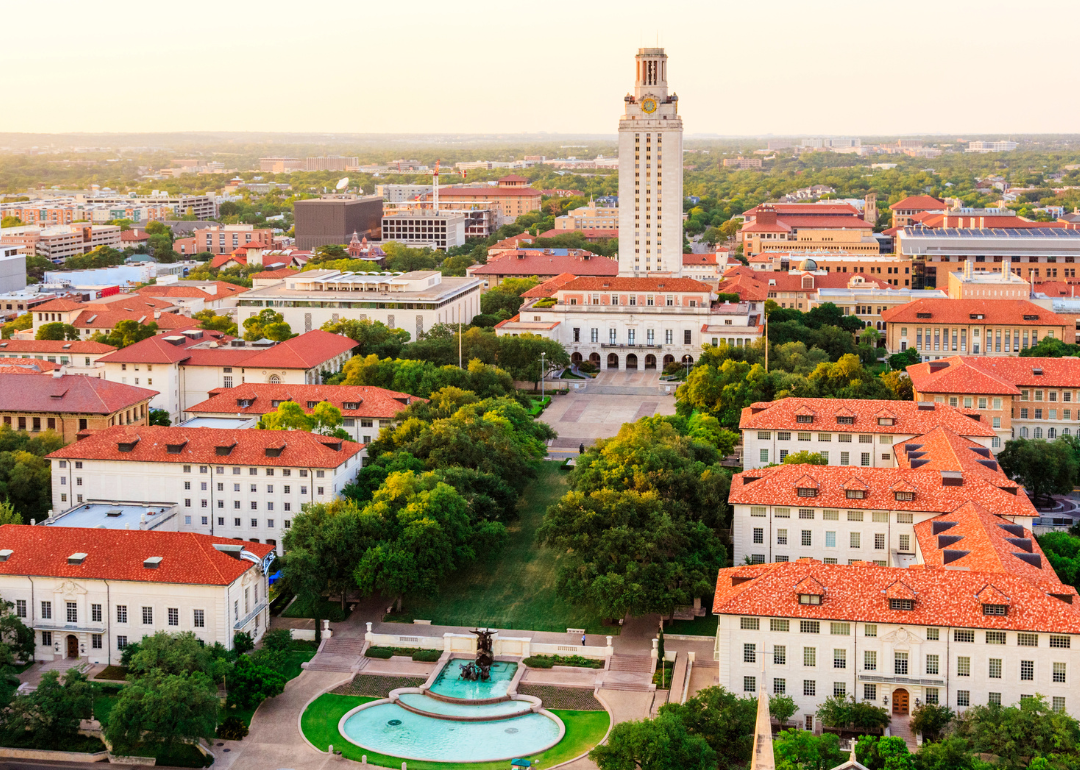 An aerial view of the University of Texas.