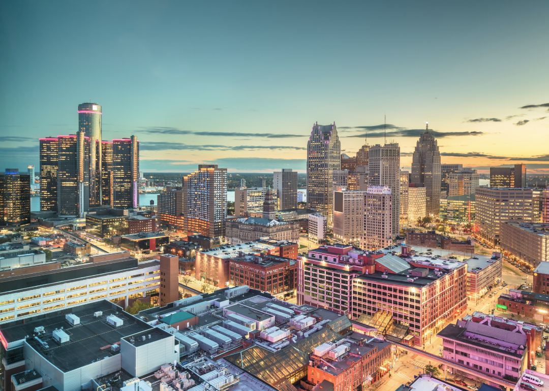 An aerial view of Detroit.