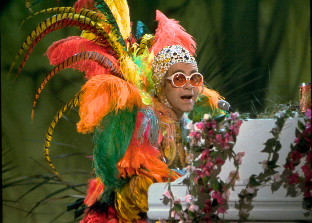 Elton John performing his song 