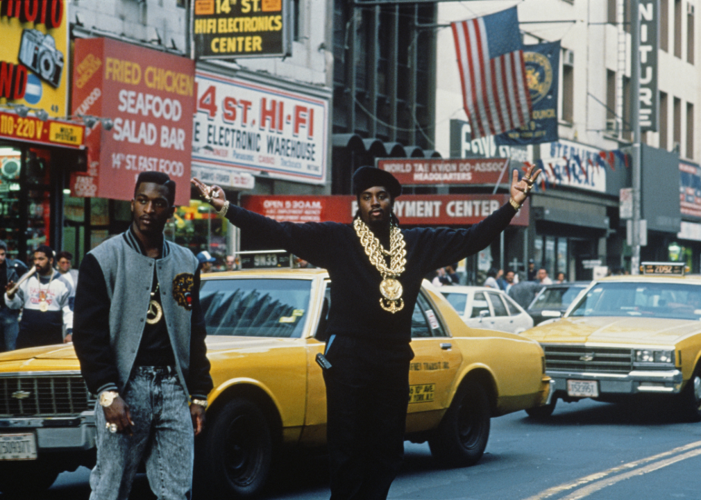 Mic drop Eric B and Rakim on the street in New York.