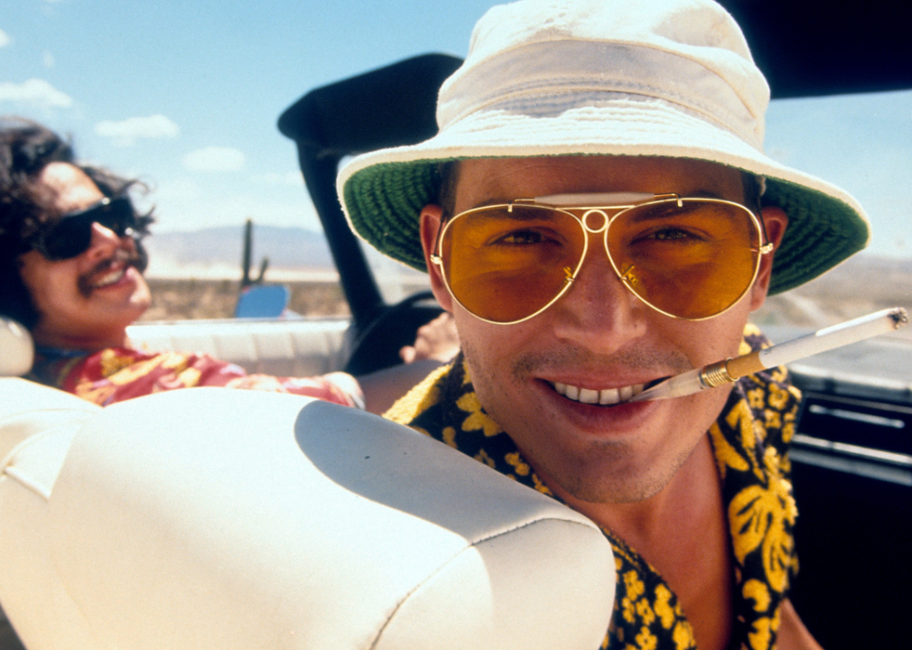 Johnny Depp and Benicio Del Toro in a scene from "Fear and Loathing in Las Vegas."