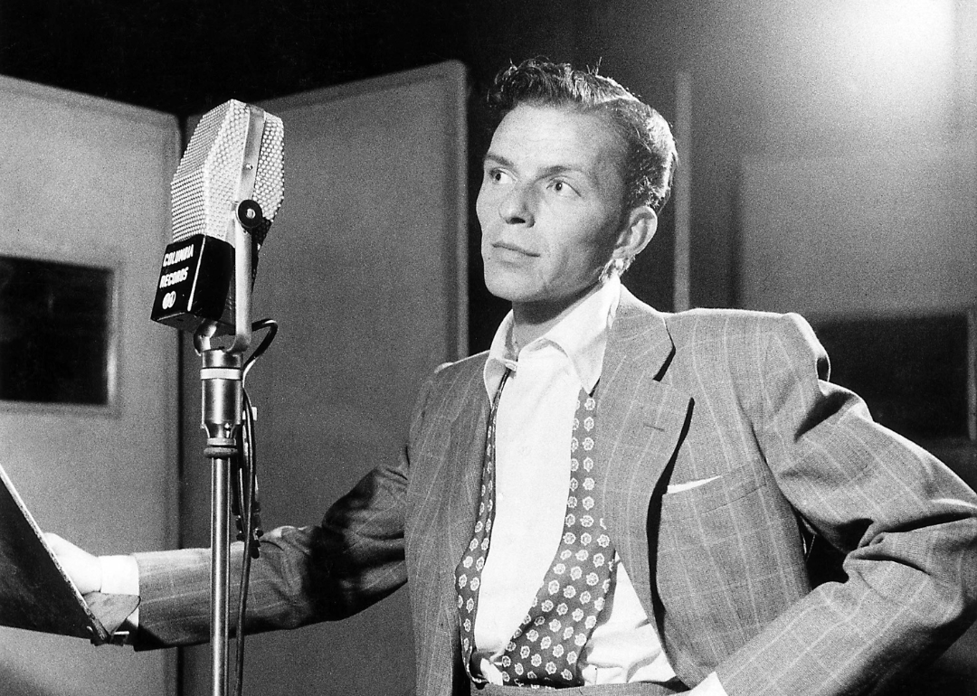 Frank Sinatra in a recording studio in 1947.