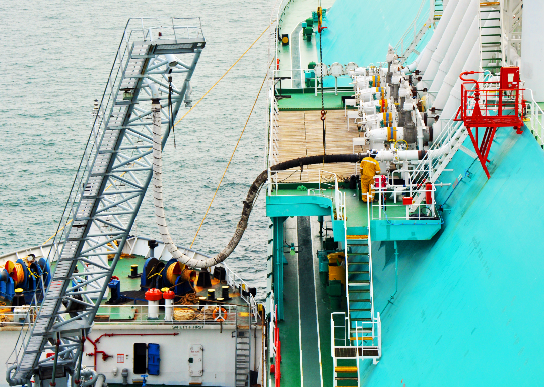 Industrial ship carrying fuel oil