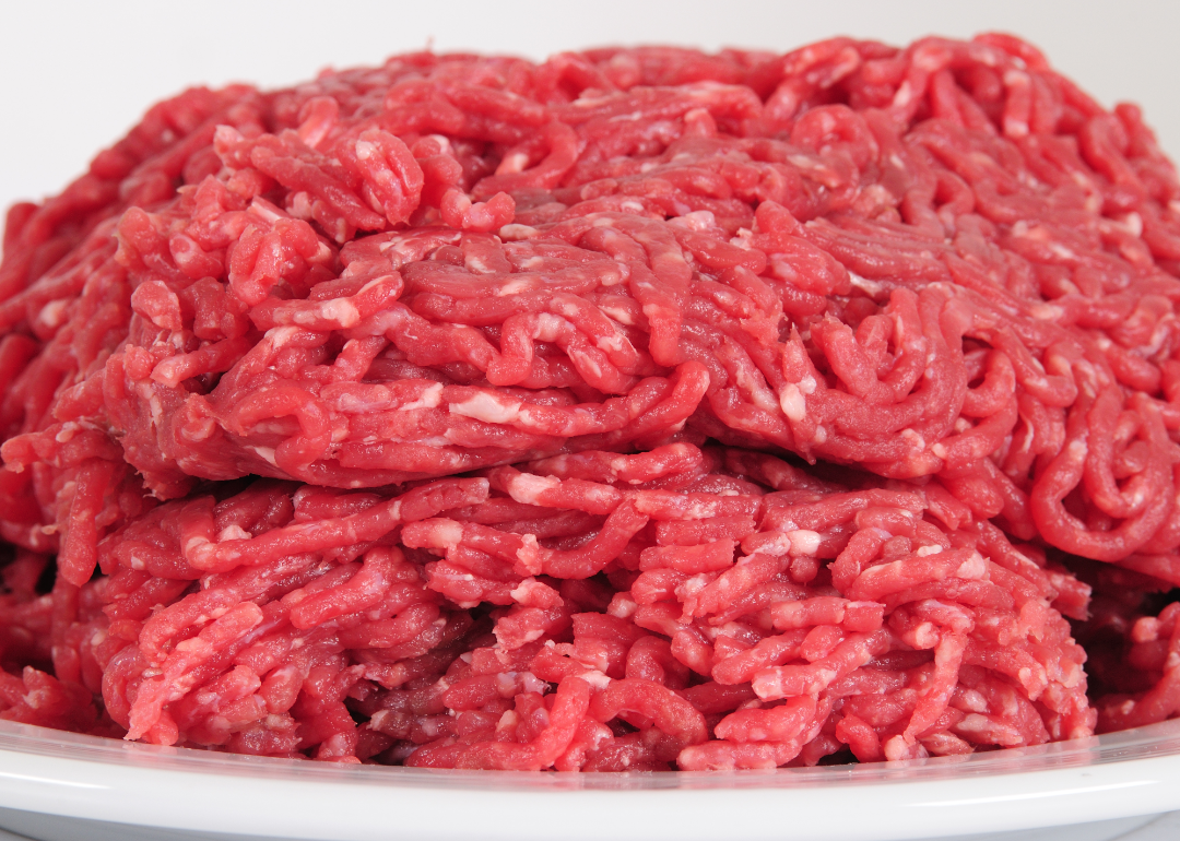 Ground chuck meat on a plate