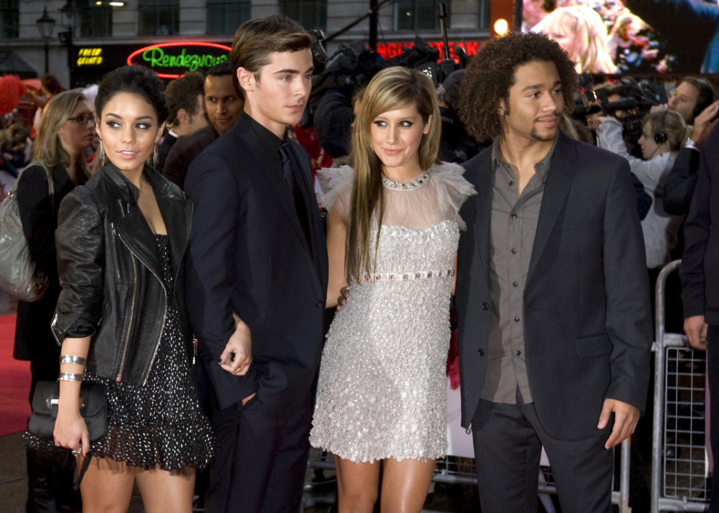 Ashley Tisdale, Zac Efron, Vanessa Hudgens and Corbin Bleu attend the U.K. premiere of 'High School Musical 3.' 