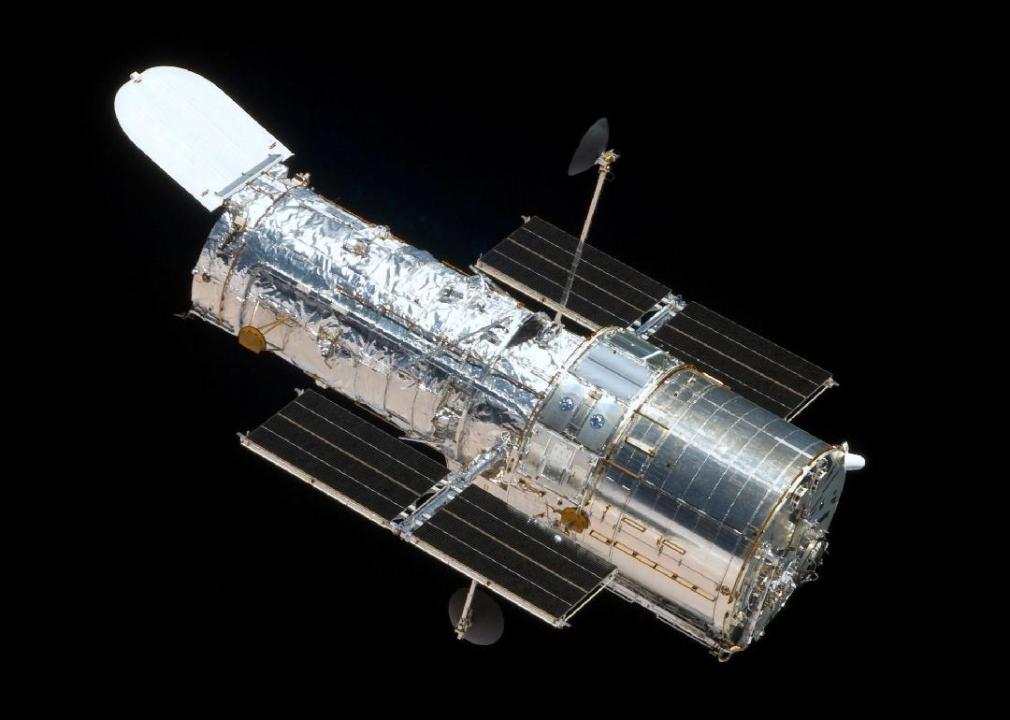 The Hubble Space Telescope as seen from the departing Space Shuttle Atlantis