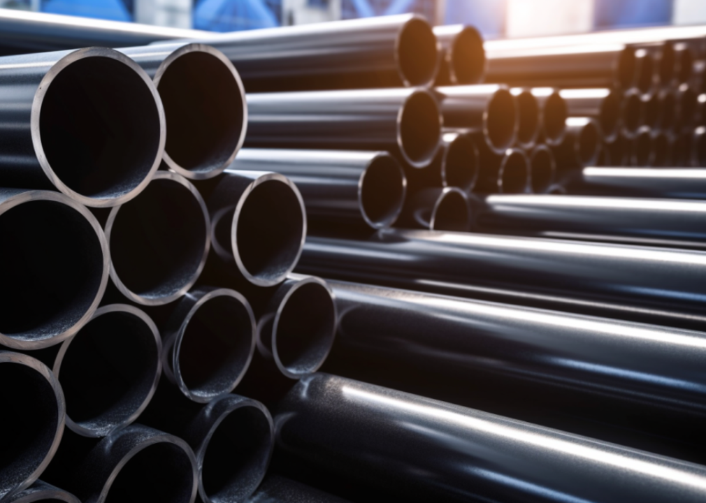 Steel pipes.
