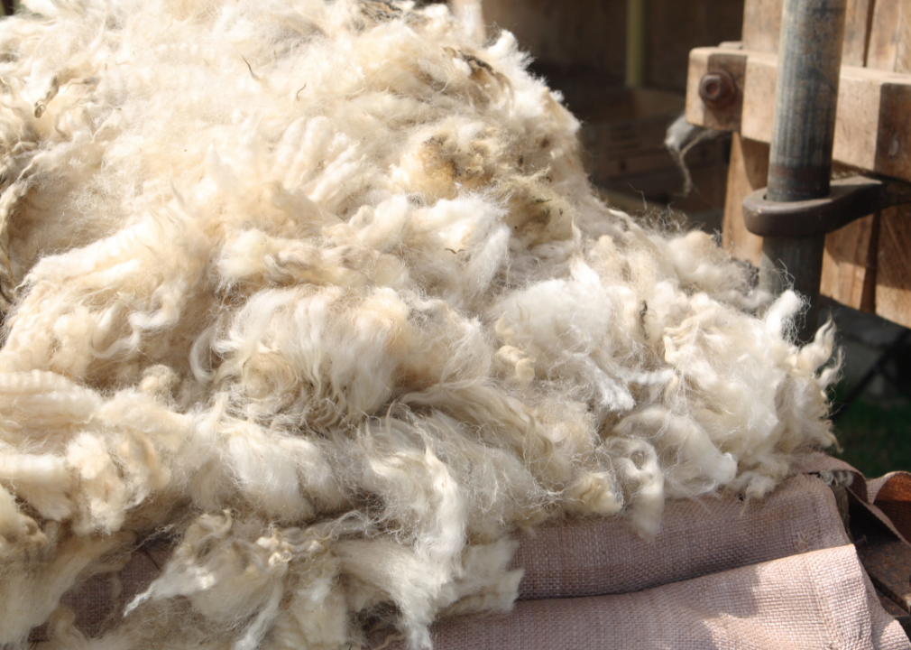 Wool from sheep.