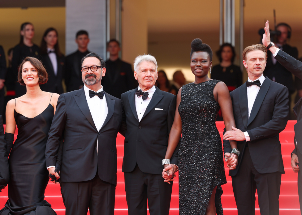 Harrison Ford at Cannes with the cast of "Indiana Jones And The Dial Of Destiny."