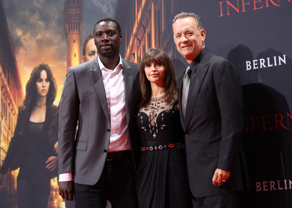 Omar Sy, Felicity Jones and Tom Hanks attend the German premiere of the film 