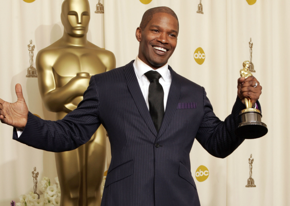 Jamie Foxx after winning an Oscar for Best Actor in a Leading Role for "Ray."