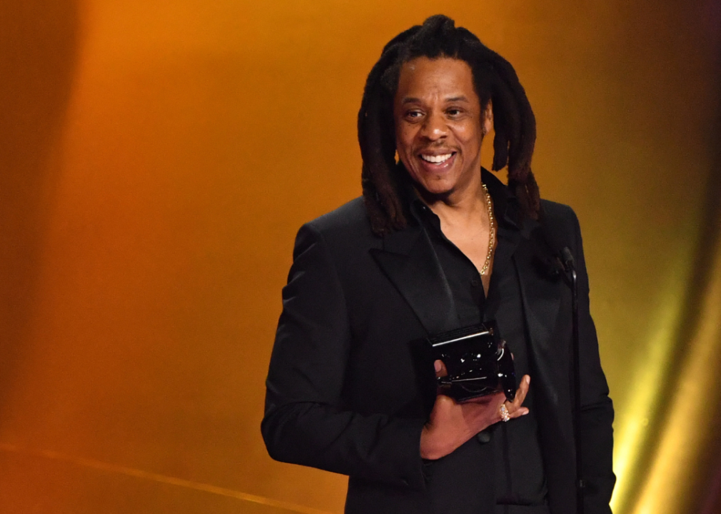 Jay-Z accepts the Dr. Dre Global Impact Award on stage during the 66th Annual Grammy Awards in L.A.