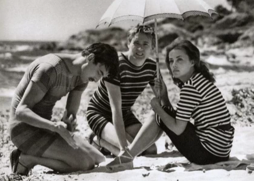 Actors Henri Serre, Oskar Werner, and Jeanne Moreau in a scene from ‘Jules and Jim.'