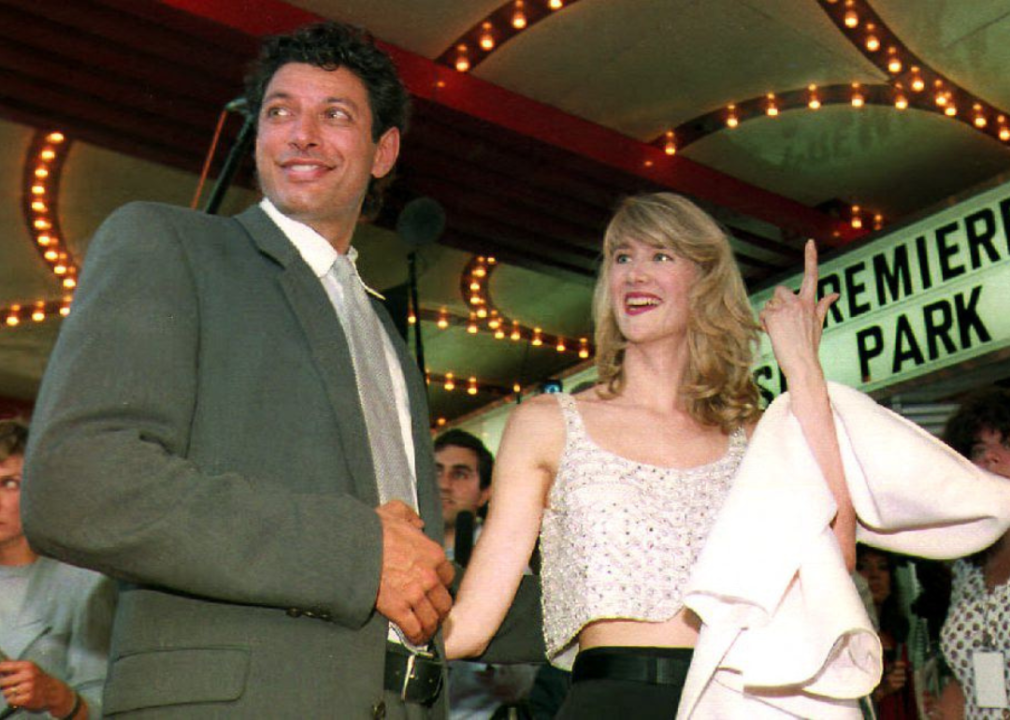 Jeff Goldblum and Laura Dern arrive for the world premiere of the movie "Jurassic Park."