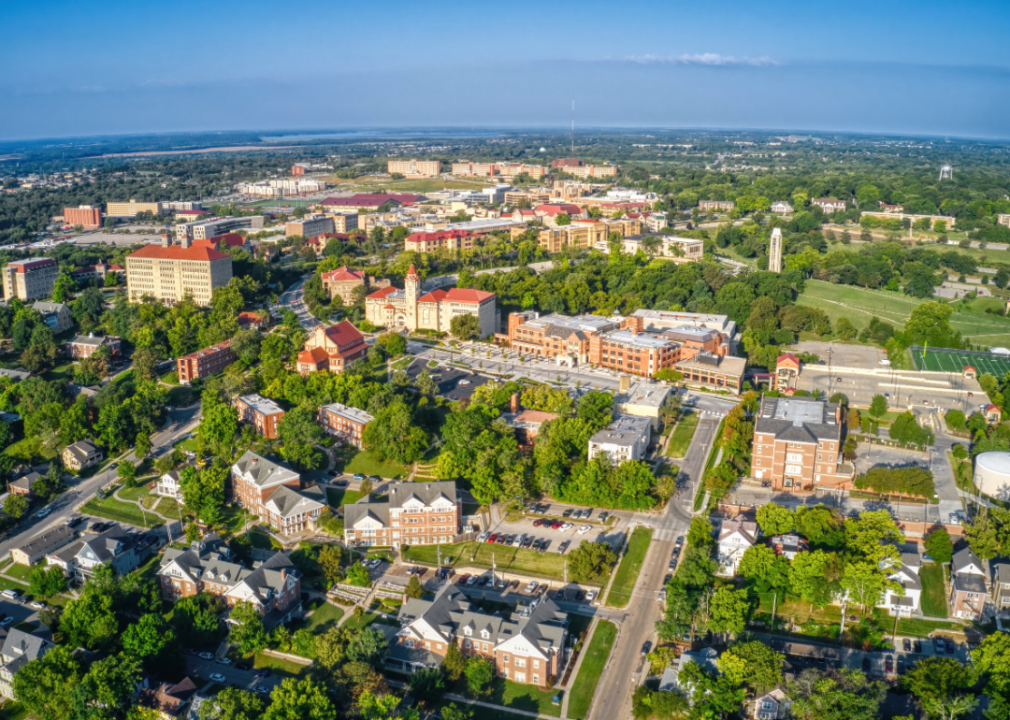 An aerial view of Lawrence.